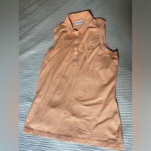 Lacoste Classic Slim Sleeveless Polo in Orange. Worn Once, Size 40.